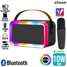 Caixa de Som Bluetooth 10W RGB XDG-56 Xtrad - Preta